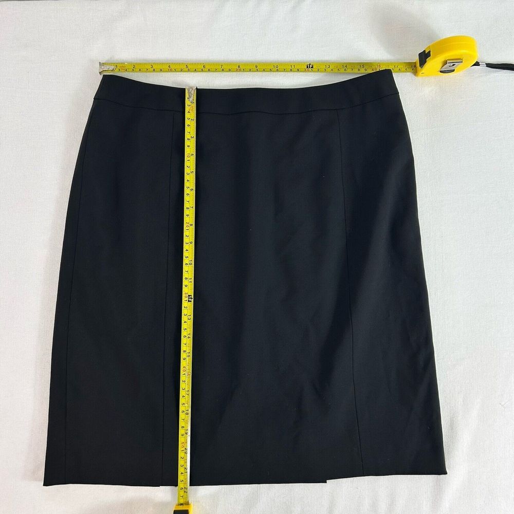 LAFAYETTE 148 New York $298 Black‎ Virgin Wool Classic Pencil Skirt Size 12 EUC - Picture 4 of 12